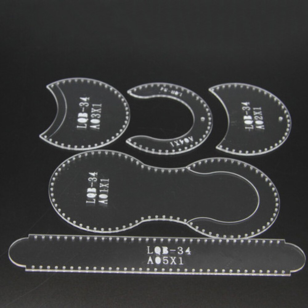 1PC Transparent Acrylic Wallet Template Horseshoe Pattern Coin Purse Stencil DIY Handmade Leather Tool Set: Transparent A