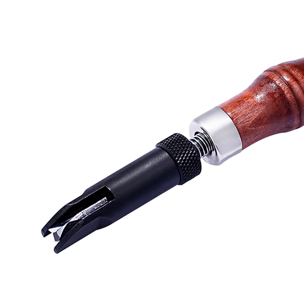 Mango de madera duradero Tipo V, dispositivo de acanalado con mango ajustable, herramientas para manualidades de cuero y costura