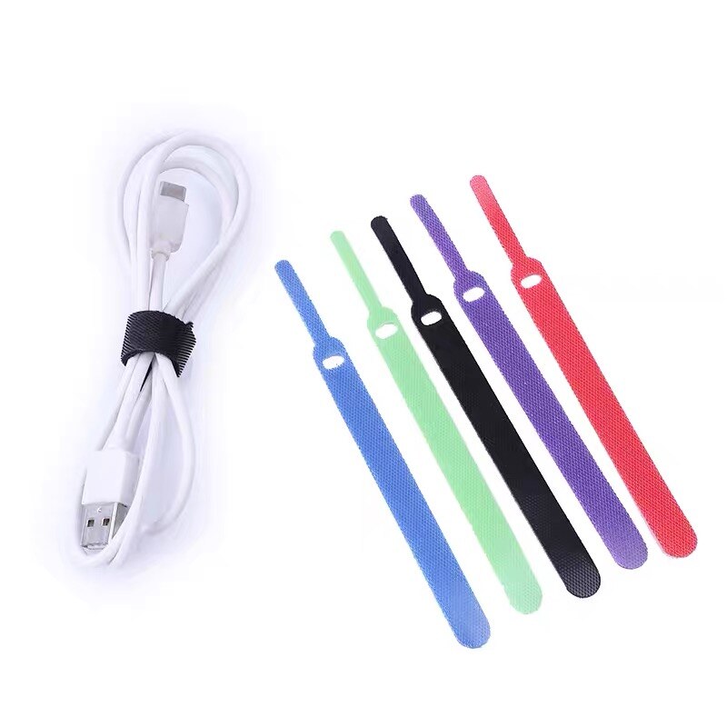 Nylon Velcros Adhesive Fastener Tape Magic Hooks Loops Cable Ties Clip Wire Line Finishing Velcroing Strap Sticky Ribbon: Multi-Colored