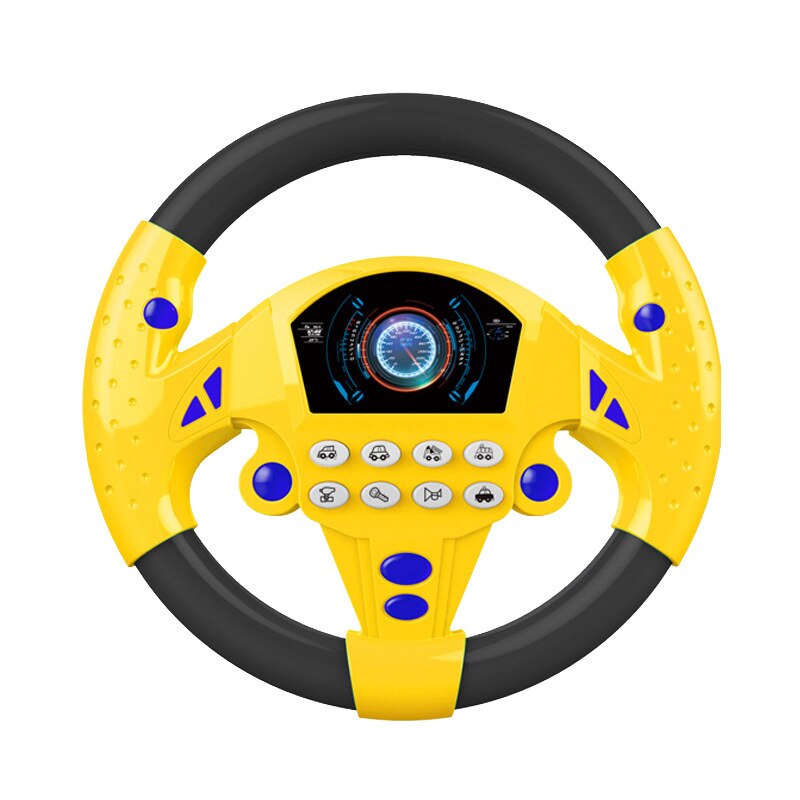 Eletric Simulation Steering Wheel Toys For Kids Steering Wheel With Light Sound Simulation Driving Car Educational Children Toy: Yellow