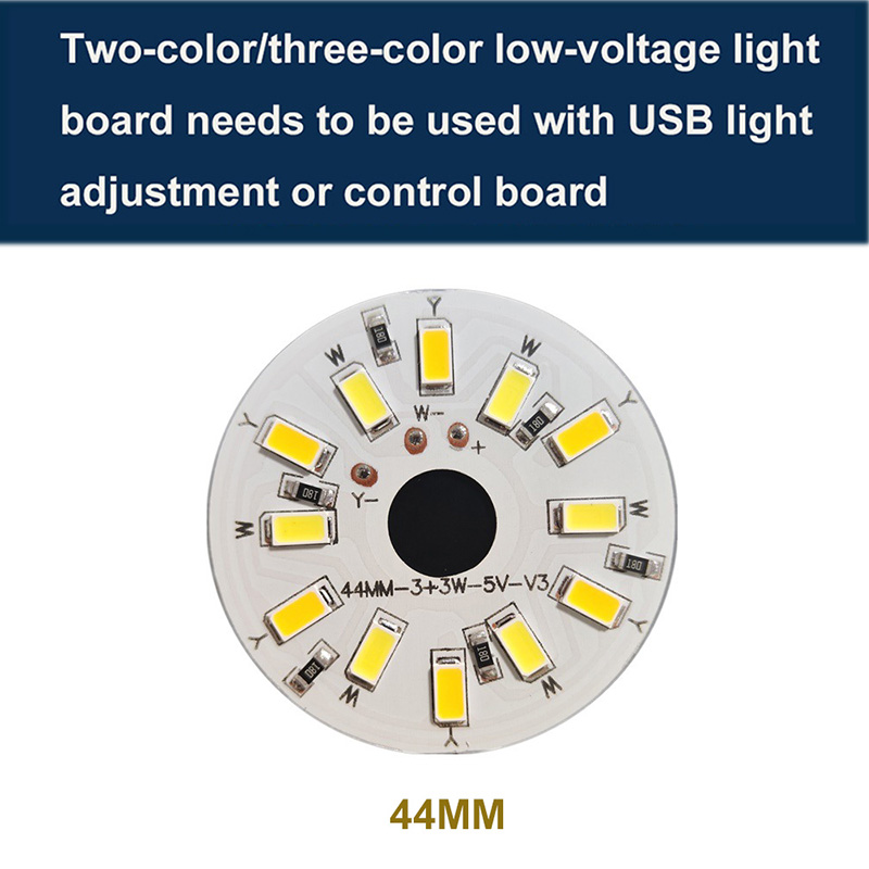 1 ST Hoge Heldere LED Licht Board 3 W Warm Wit 5 V Twee Kleur 44mm Licht Board Lamp Ronde 5730 Lampbron