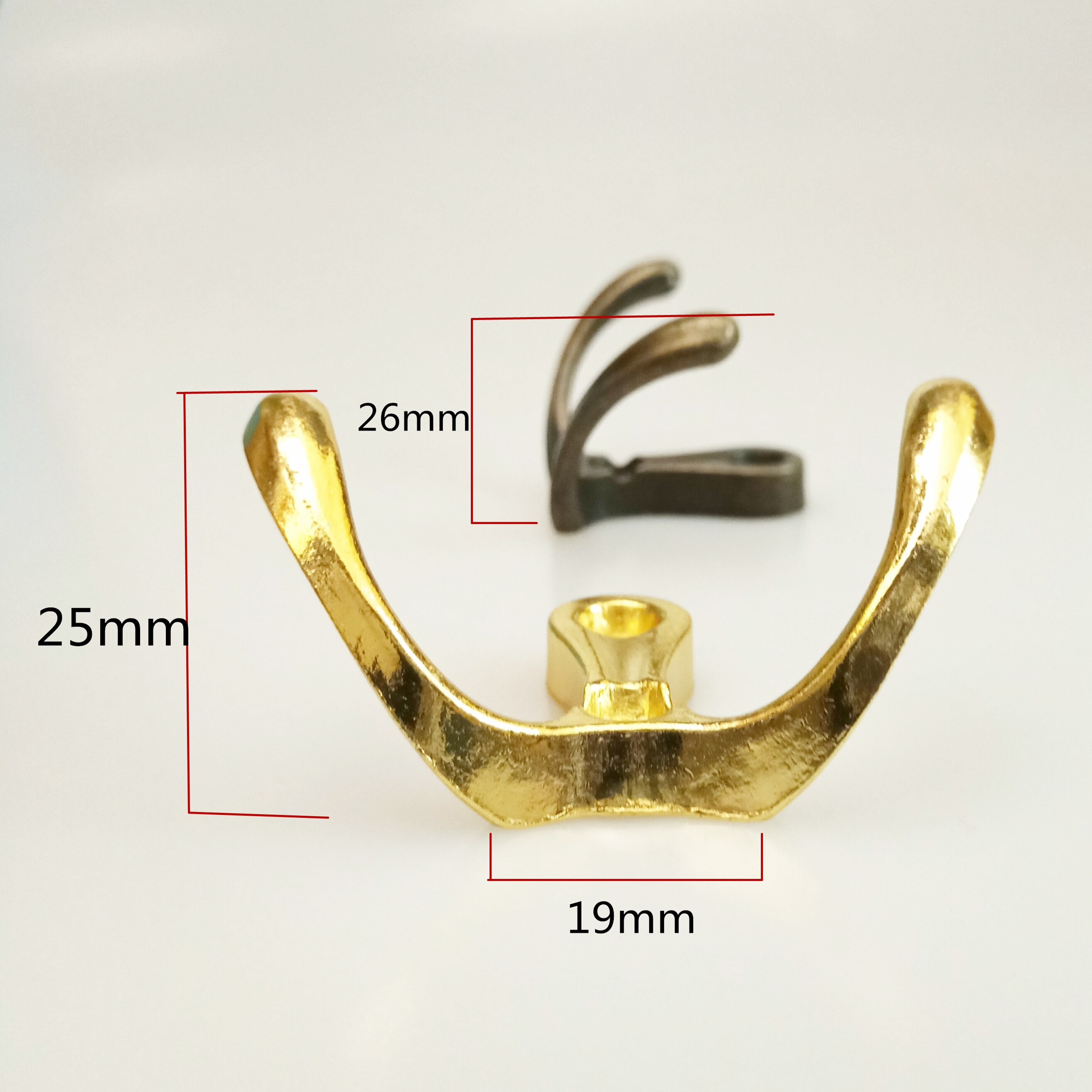 Colgadores individuales montados en la pared Estilo Vintage de bronce, 53mm, con forma de gancho, organizador de almacenamiento, gancho de montaje en la pared, 5 unidades/lote