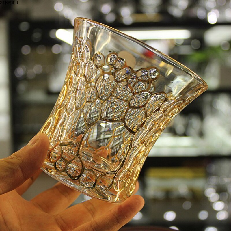 Tjekkisk boutique spor guld whisky glas krystal vin kop cann drikkeglas vaso gafas verre tjekkiske chivas vasos de cristal