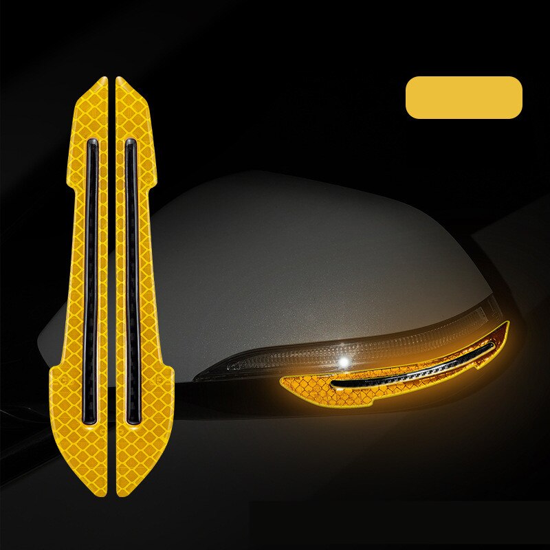 Car Rearview Mirror Reflective Stickers for Nissan 350Z Almera Altima Armada Cefiro Cube Juke Livina March Maxima: YELLOW