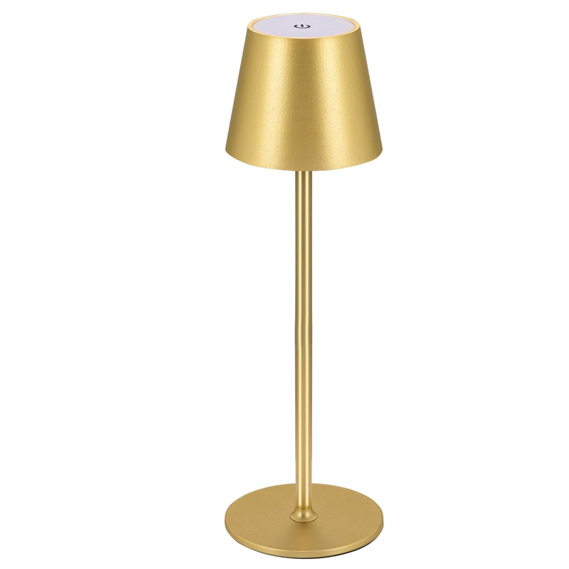 Led-skrivebordslampe med touchfunktion, natlampe med usb-genopladelig touchfunktion, led-bordlamper med 3 niveauer, dæmpbar, trådløs til værelse, arbejdsværelse, kontor, bar: Lyseblå