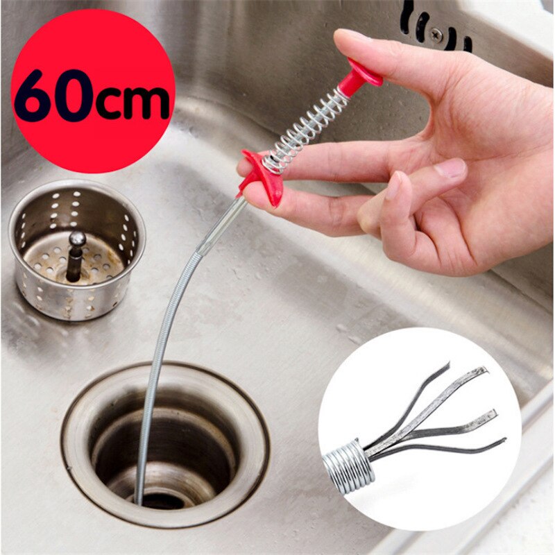 60 Cm Drain Snake Unblocker Drain Cleaner Sticks Clog Spring Pipe Dredging Tools Remover Cleaning Tools