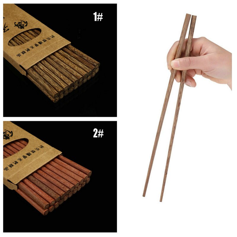 10 Pairs Chopstick Reusable wooden bamboo Chinese Japanese Chop Stick