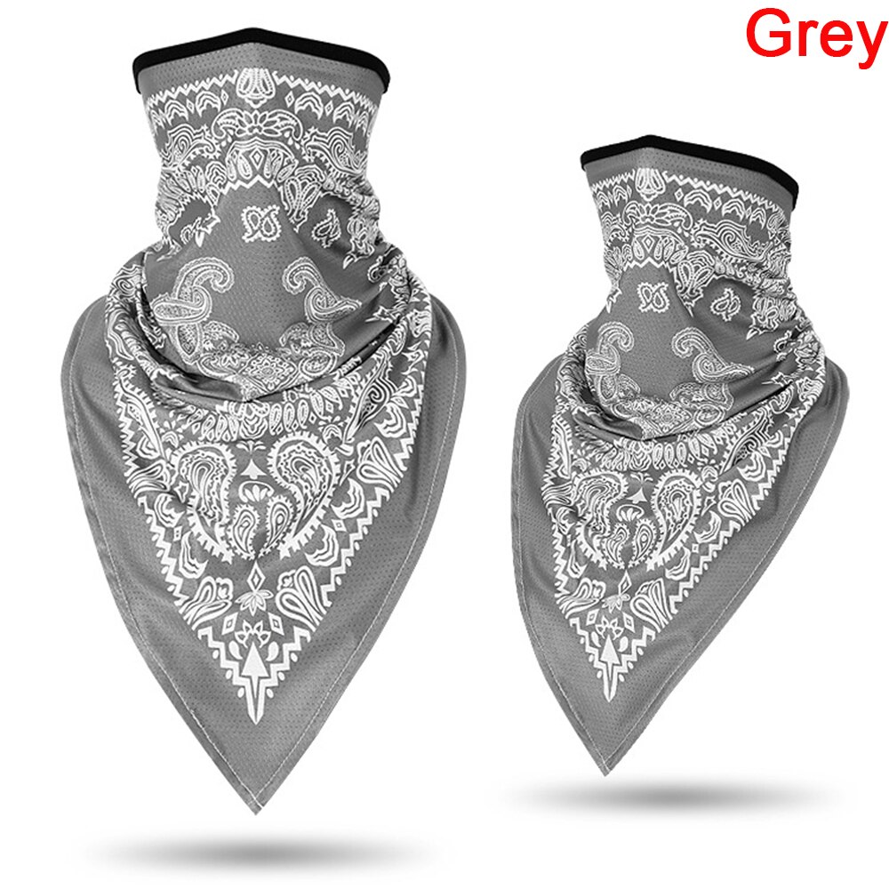 Retro Motorcycle Headwear Bike Ski Sports Scarf Wrap Balaclava Windproof Dust Outdoor Bandana Cycling Breathable Neck Cover: Gray (Printing)