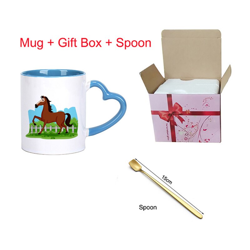 11oz Horse pattern Ceramic mug coffee Mugs Drinkware Coffee Tea Cups Novelty milk cup Drinkware KTDW-062: KTDW-062-H