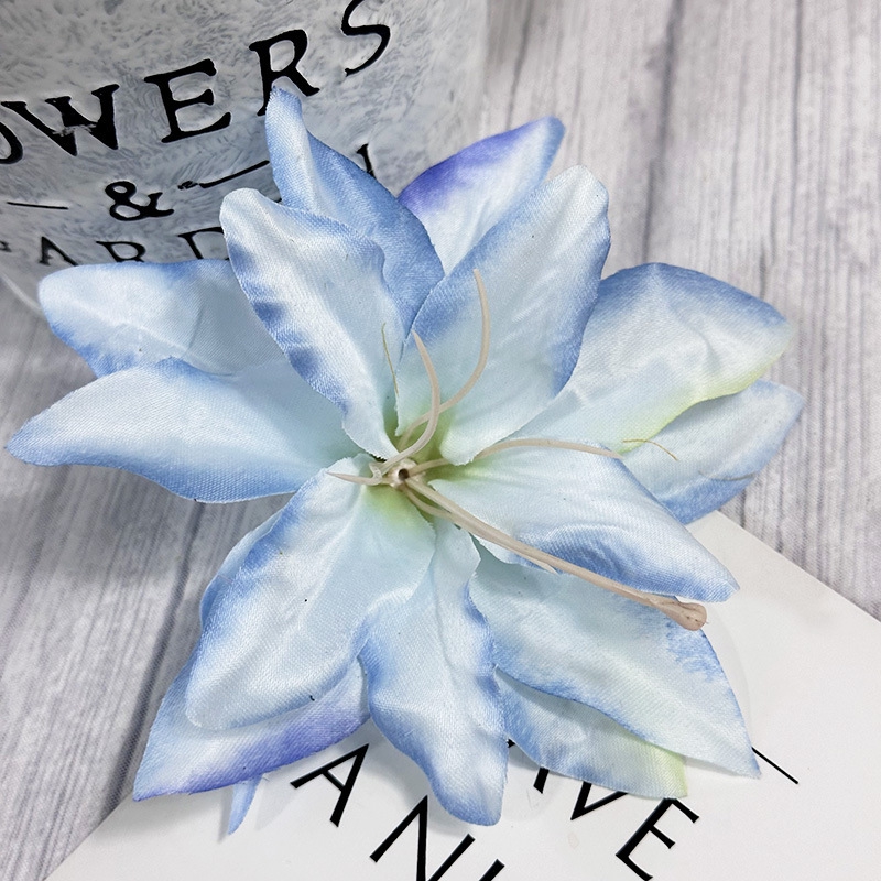 Artificial Flowers Silk Lily Festival Party Home Outdoor Garden Wedding Bridal Bouquets Room Decor DIY Box Garland Hotsale: SKY BLUE