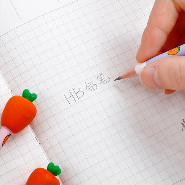 2PCS/lot Carrot Wooden Pencils HB With Carrot Erasers School Stationery Standard Sencil Office Material Student Supplies ss-143