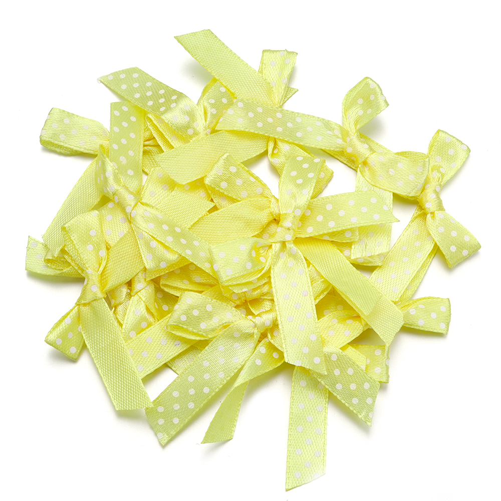50 teile/los Farbe Polka Punkt Bogen Band Gebunden BöGen für Kleidung Party Dekoration DIY Haarnadel Handwerk Zubehör Materialien: Weiß