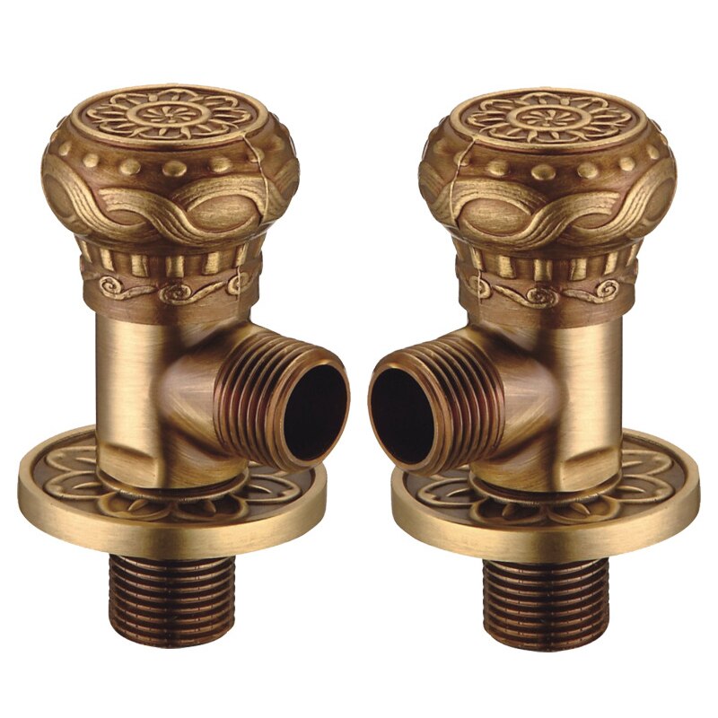 Antique Carving Copper Triangle Valve Toilet Tee Full Copper Triangle Valve Toilet Water Heater Inlet Valve
