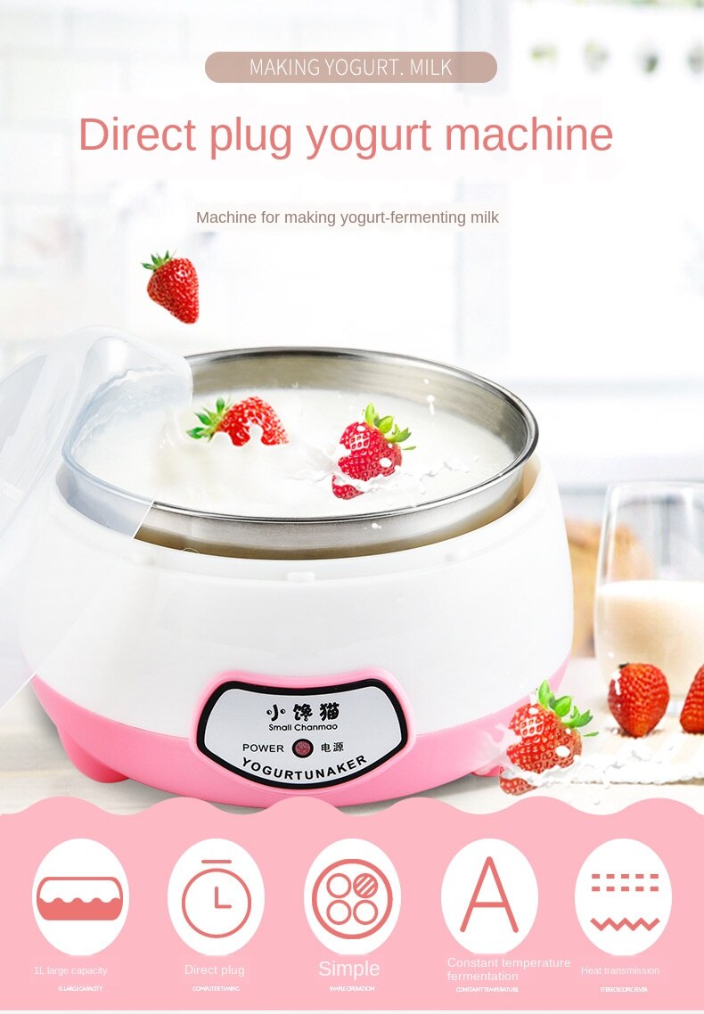 Husholdnings yoghurt maskine automatisk mini stor kapacitet rustfrit stål yoghurt maskine konstant temperatur natto gæring