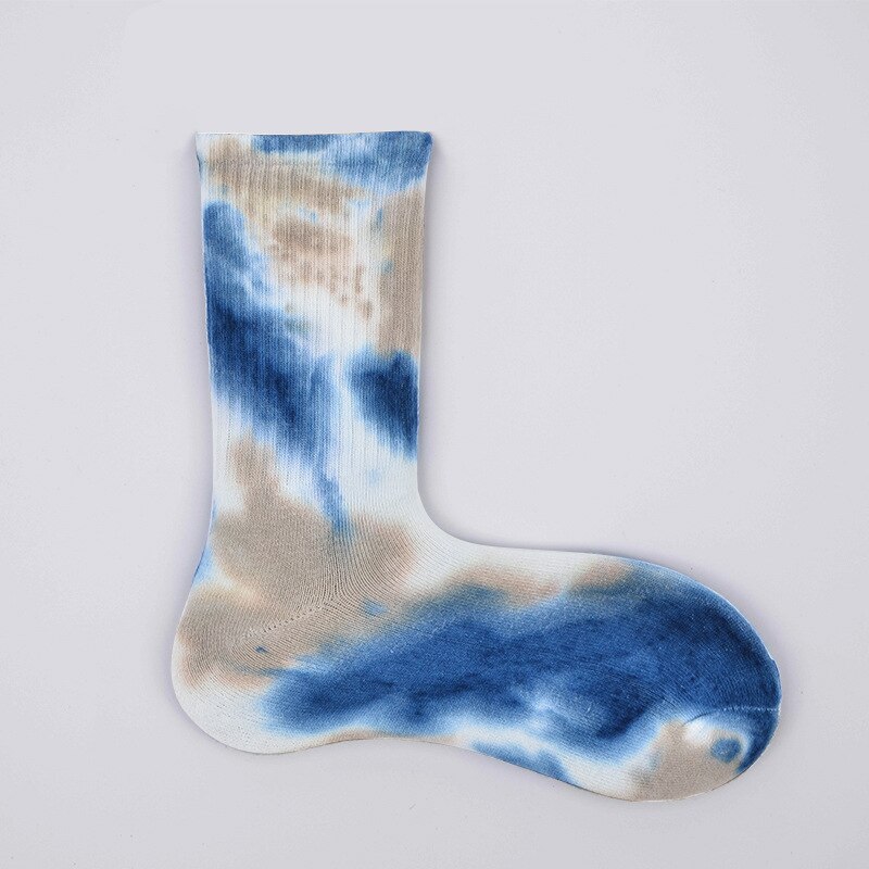 Unisex skarpety sportowe Tie Dye koszykówka skarpety piłkarskie oddychająca Streetwear Hip Hop deskorolka Casual skarpety skarpety rowerowe bawełna: Color6