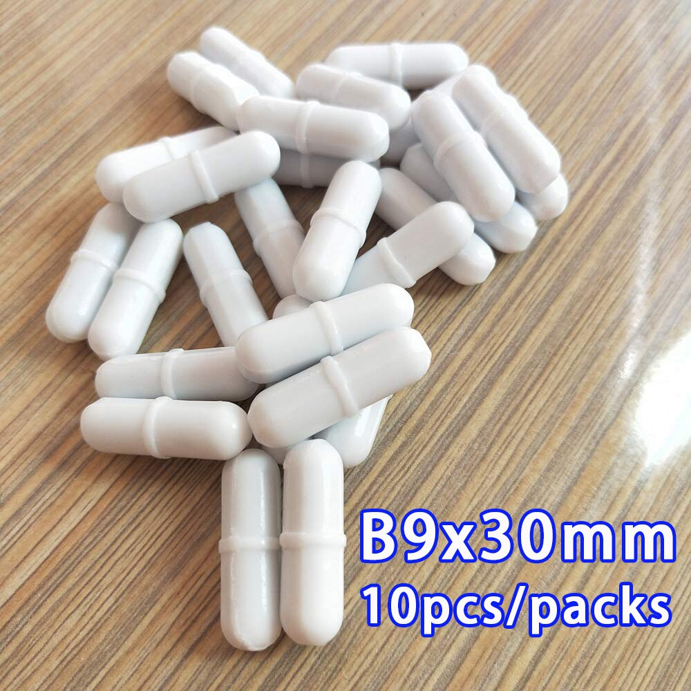 B9x30mm laboratorio barras para revolver PTFE agitador mezclador barras para revolver Stiring Rod, cilíndrico con anillo pivotante, 9x30mm , 10 Uds