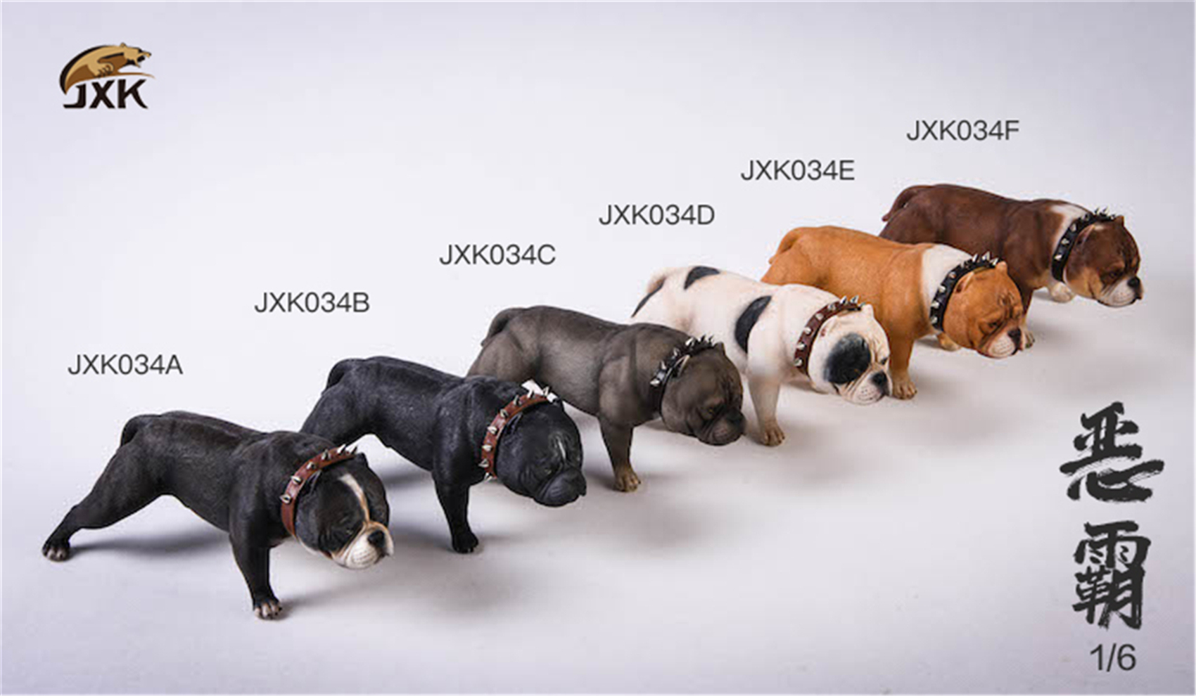 JXK 1:6 Scale American Bully pitbull Dog Pet Healing Figure Canidae Animal Collector Toy Resin Desktop Decoration