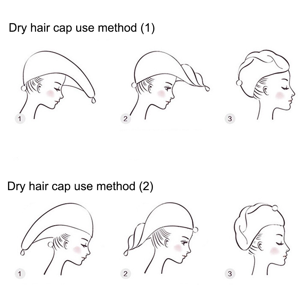 Vrouwen Microfiber Haar Handdoek Wraps Quick Dry Hoed Badmuts Voor Lange Dikke Krullend Haar