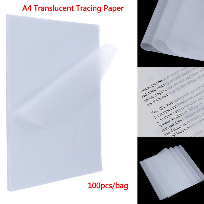 100 stk  a4 gennemskinnelig kalkerpapir kopi transfer print tegnepapir svovlsyre papir til teknisk tegning/ print