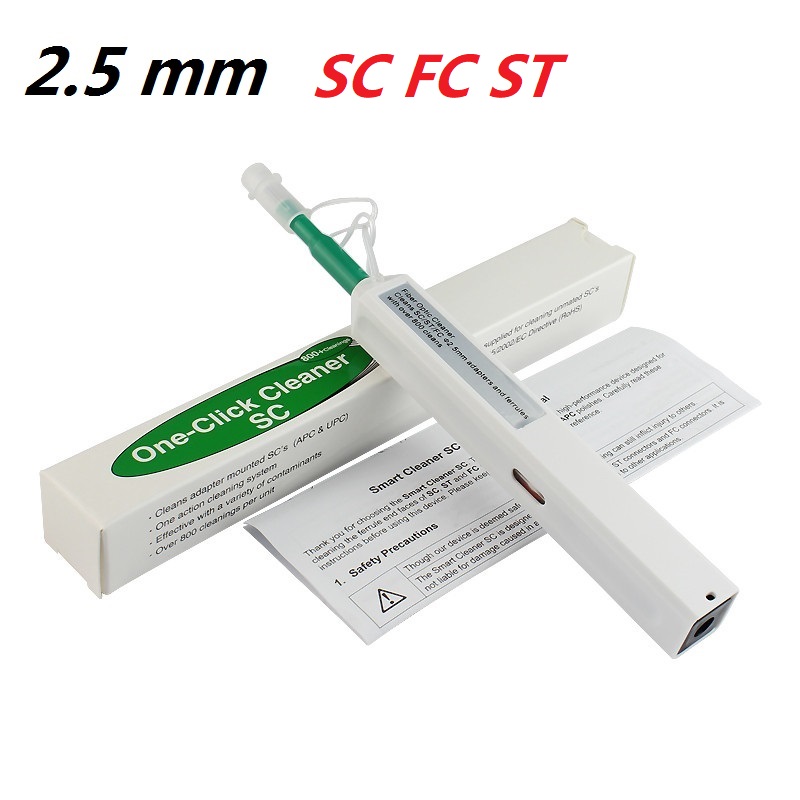 5pcs/lot One-Click Fiber Optic Connector Cleaner Pen for 2.5mm SC ST FC or 1.25mm LC Connectors Fiber Optic Tools: 5 PCS SC  2.5mm