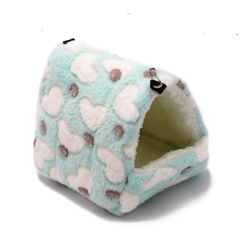 Sac de couchage pour Animal domestique, maison cochon d'inde, nid de Hamster d'hiver, petit Animal, nid de Rat, joli coussin de lit, accessoires pour animaux de compagnie,: green / 14x12cm