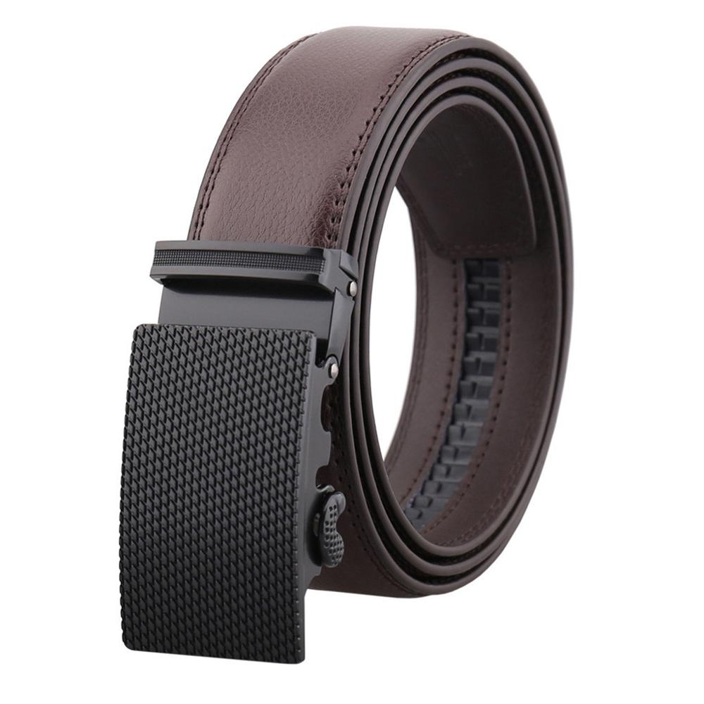 Easy Detachable Men's Leather Ratchet Dress Belt With Automatic Buckle