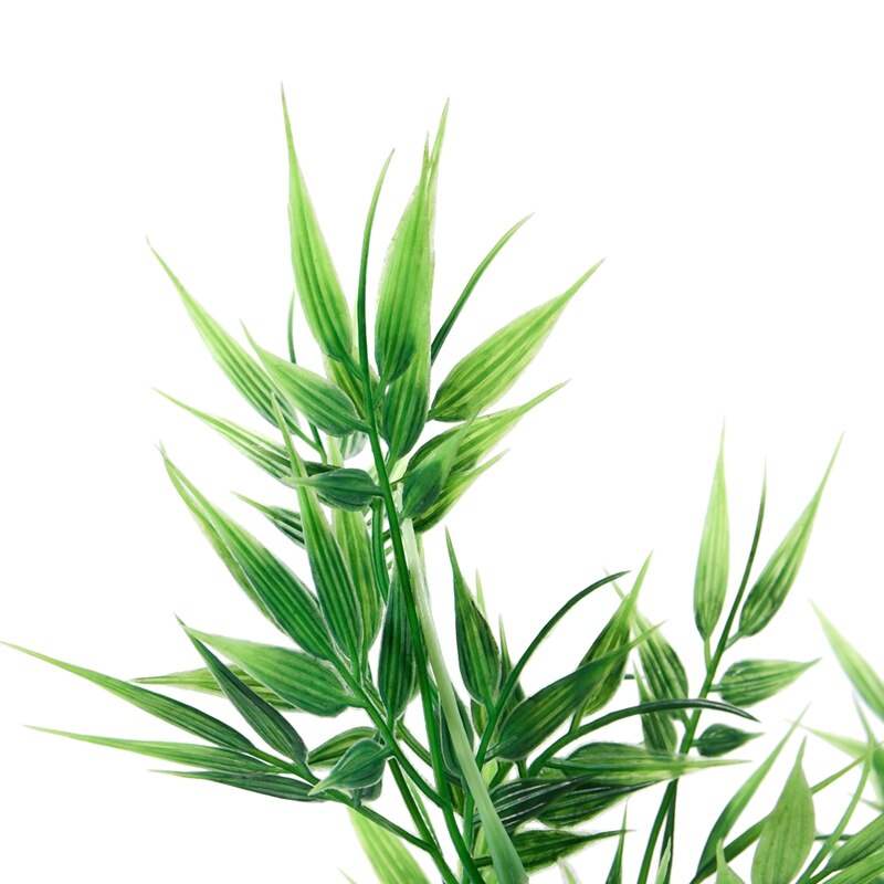 Groene Bamboe Bladeren Vormige Decoratieve Kunstgras Voor Aquarium Fish Tank