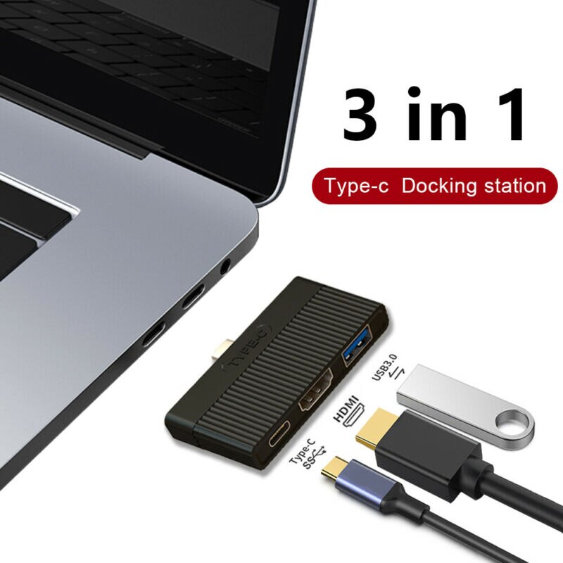 Type c naar hdmi/usb 3.0/pd 4k hdmi-adapterkabel 3 in hub voor macbook pro oplaadpoort adapterkabel usb- 1
