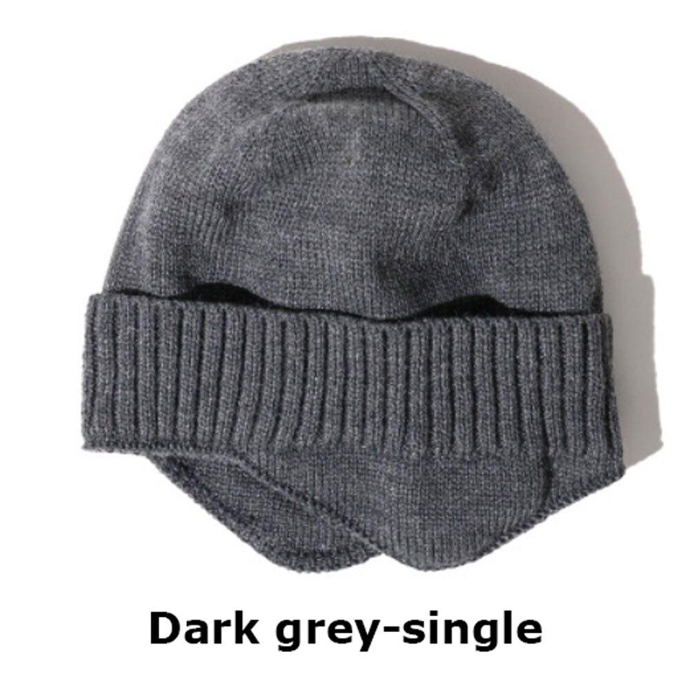 Bonnets de Ski à la pour hommes et femmes, en tricot, pour l'extérieur, extensibles, décontractés, doux et chauds, hiver: Dark grey single