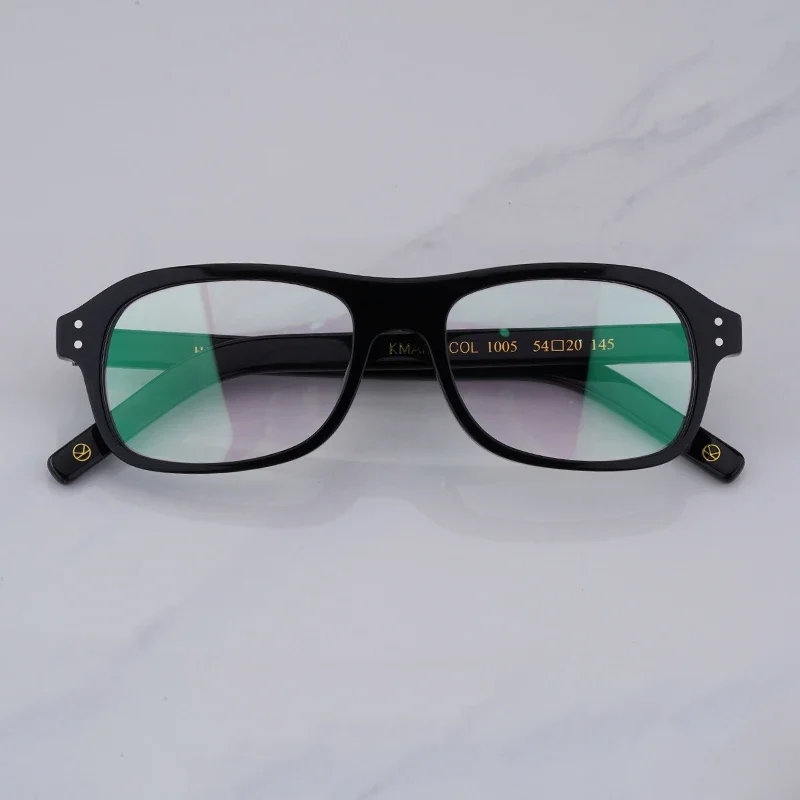 Hochwertiges Kingsman-Brillengestell mit etui, handgefertigte retro-Acetat-Retangle-Brille für Herren, Kingsman-Brille