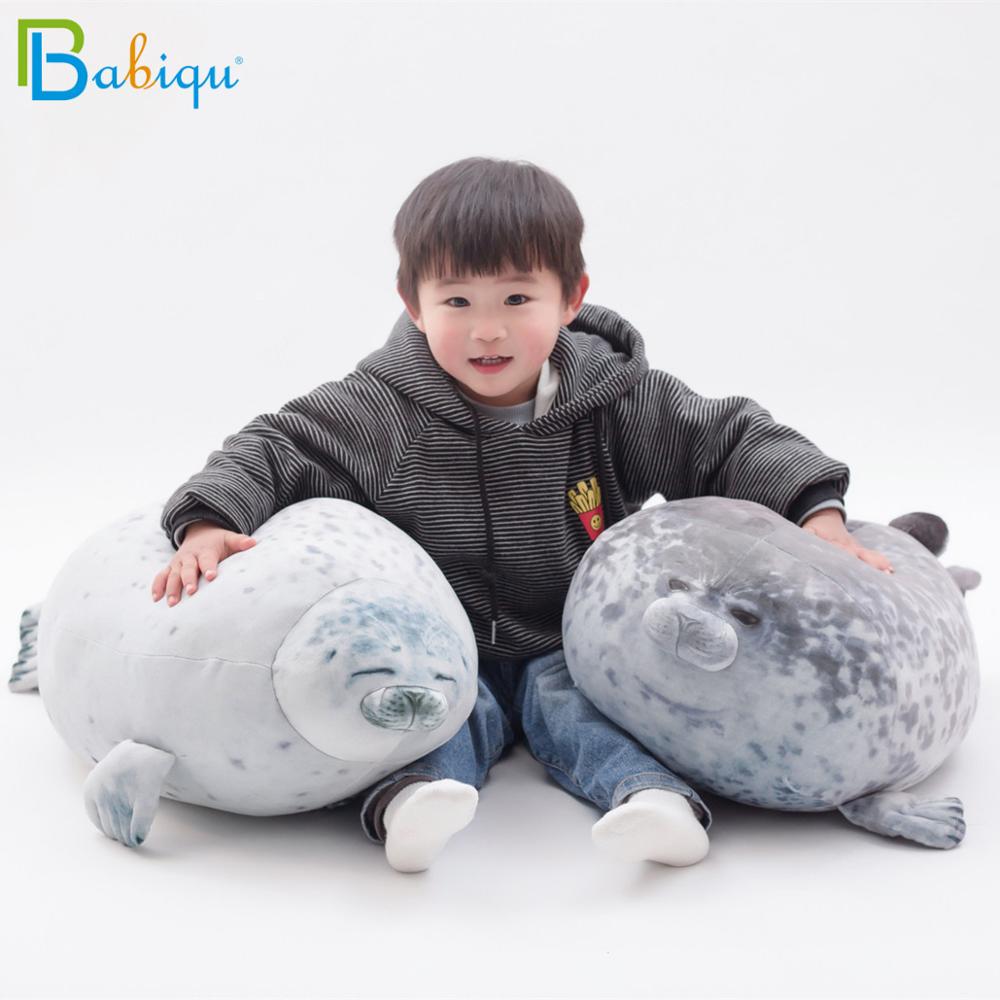 20-80cm énorme mignon Lion de mer en peluche jouets doux joint en peluche peluche sommeil poupées simulé 3D nouveauté jeter des oreillers pour les enfants