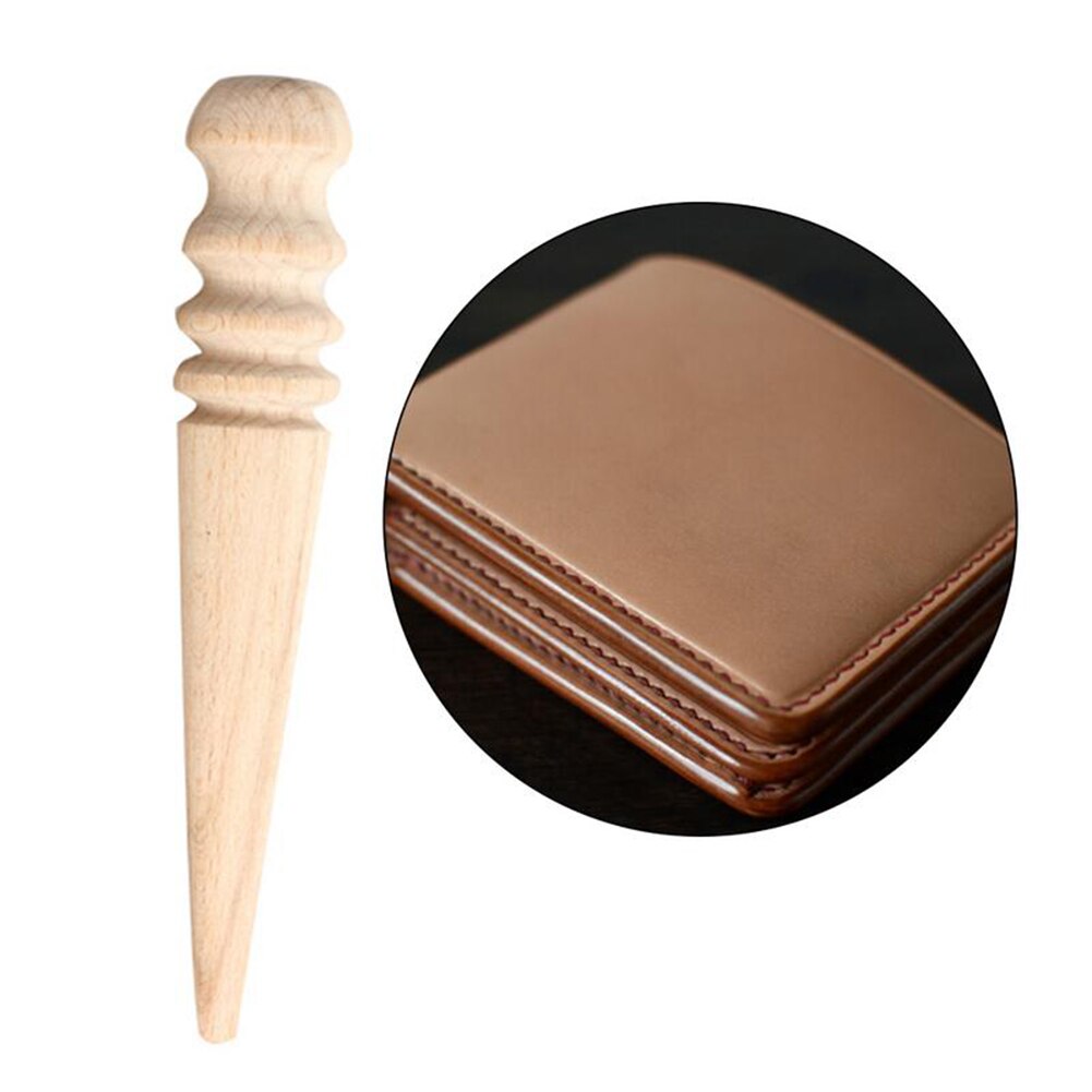 3 unids/set DIY de cuero artesanal de madera bruñidor con filo con ranuras Multi-Tamaño de madera maciza cuero rebanador Rod cuero Craft herramientas