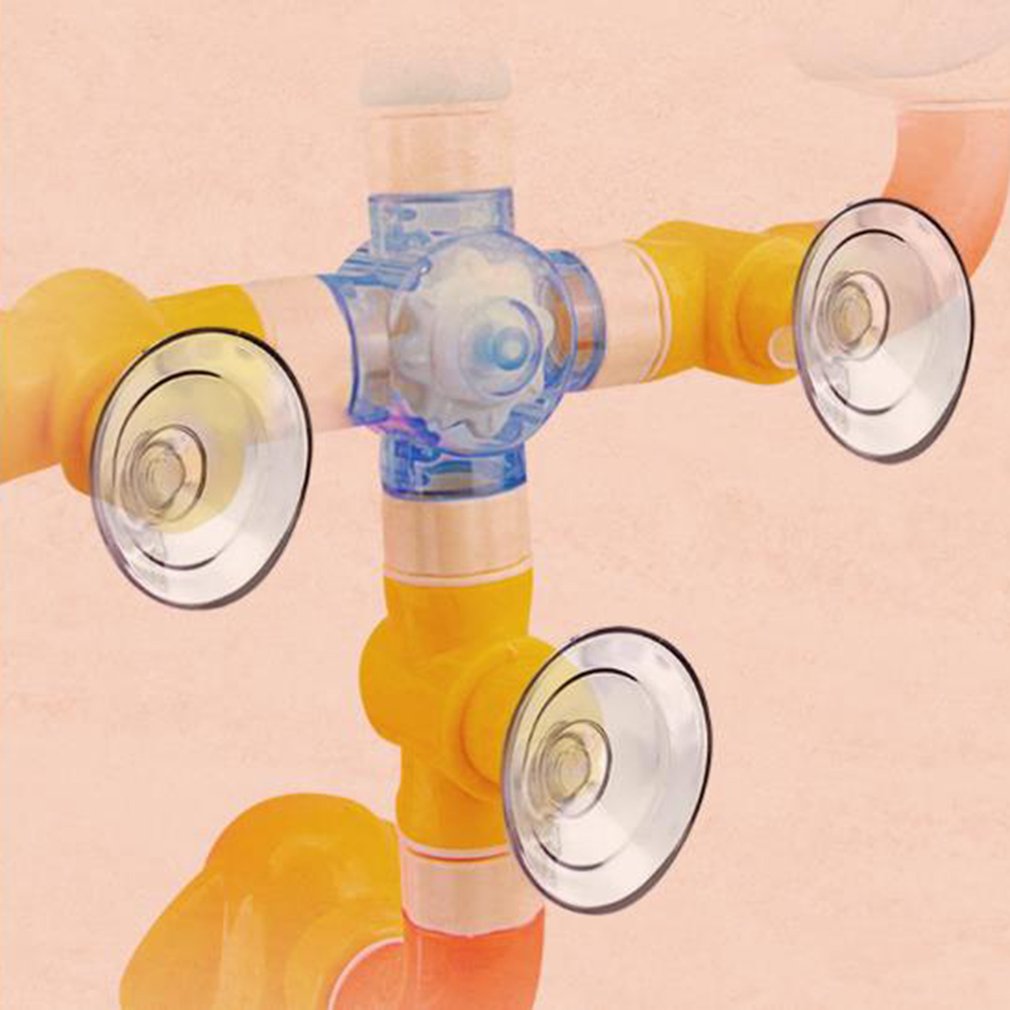 Pijp Waterrad Draait Rond Baby Bad Speelgoed Badkamer Sanitair Schakelaar Torsie Pvc Sterke Zuignap