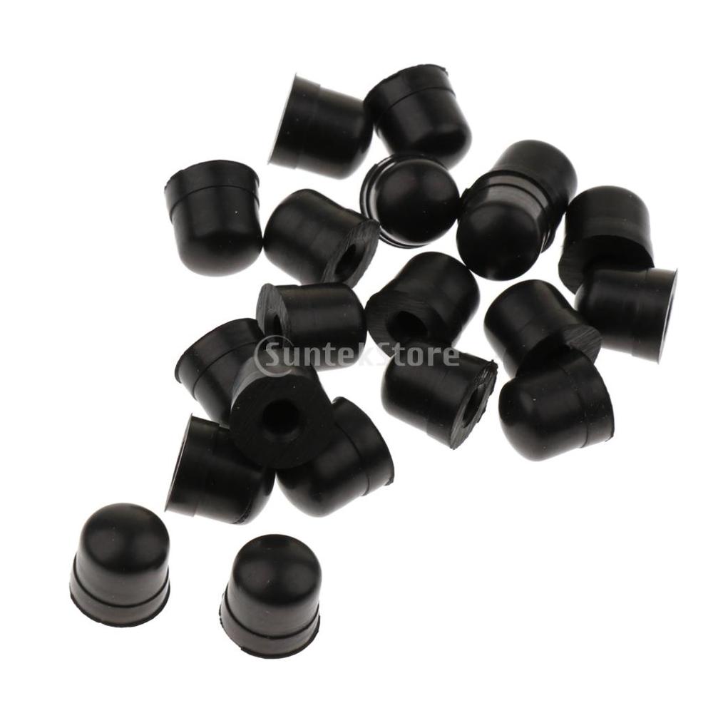 20pcs Black Silicone Trombone Slide Tips Bow Rubber End Tip Bumper For Trombone Replacement Repair Parts Accessory