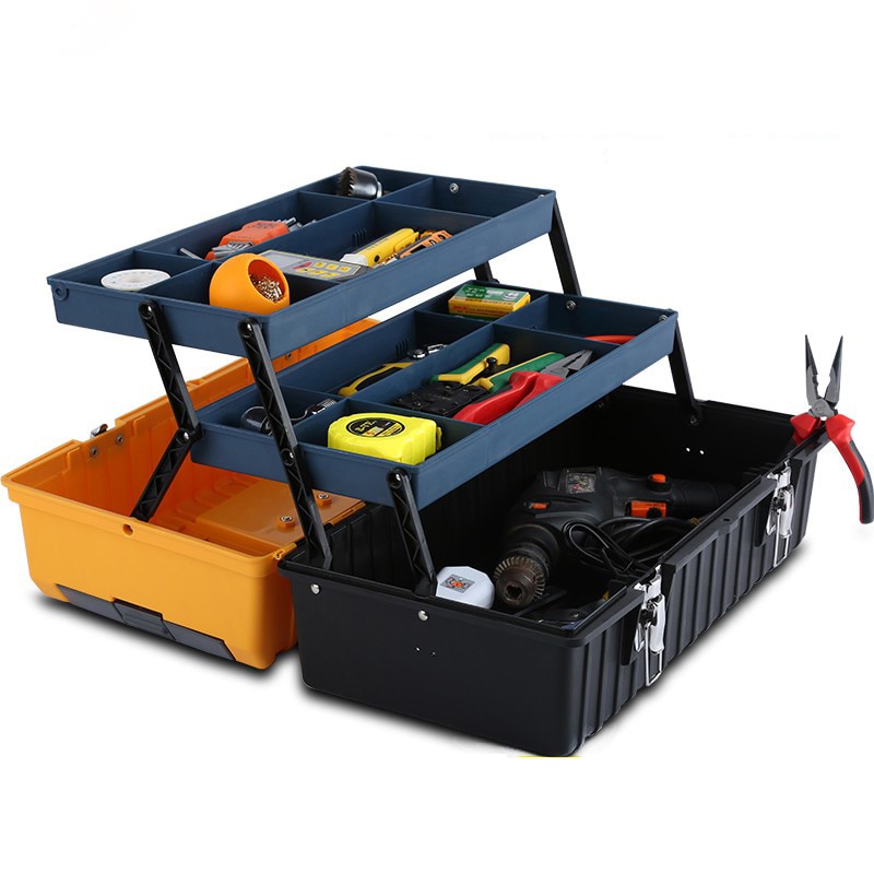 Portable Plastic Toolbox Multifunctional Household Hardware Hand Tools Repair Tool Box Car PP Storage Tool Electrical Toolkit