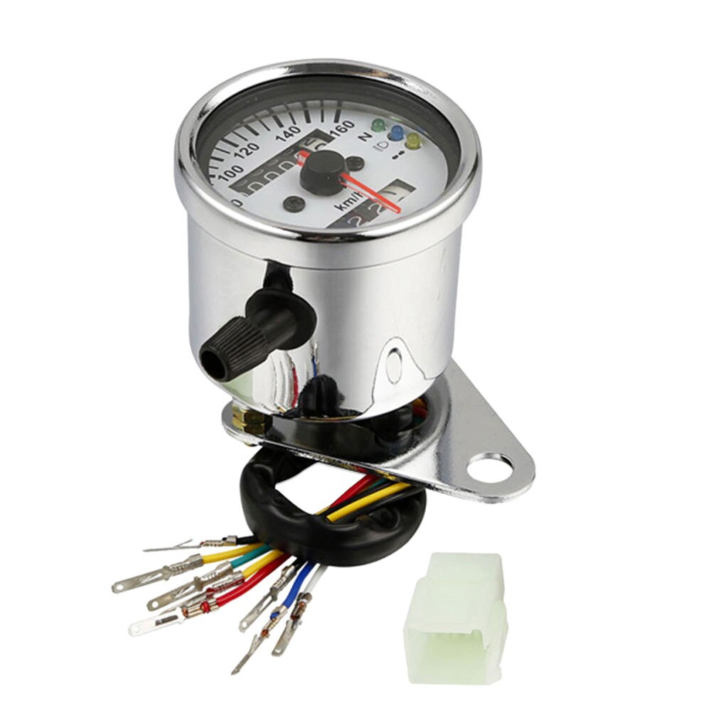 Motorcycle Odometer KMH Speedometer Gauge For Bobber Chopper Chrome