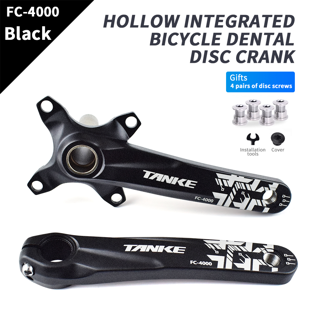 TANKE Crankset 170MM Bicycle Chainring hollow integrated crankset 104 BCD Narrow Wide Bike MTB Crown Square Hole Sprocket crank