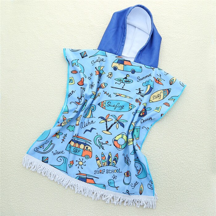 Kinderen Cartoon Microfiber Bad Badcape Badjas Eenhoorn Roze Vogel Meisje Jongen Kind Badhanddoek Badjas Wearable Handdoek: beach