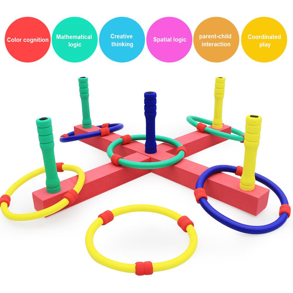 1 Set Plastic Ring Throwing Ferrule Funny Kids Toys Outdoor Sport Hoop Ring Toss Toy Cross Garden Games Pool For Children