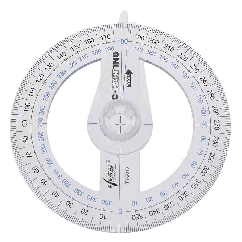 1 Pcs Portable All Circular 10cm Plastic 360 Degree Pointer Protractor Ruler Angle Finder Swing Arm For School Office Supplies