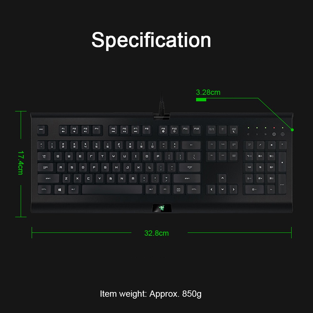 Razer Cynosa Wired Gaming Keyboard Membrane Keyboard for Game Macro Recording Programmable Keys 104 Keys for Laptop PC
