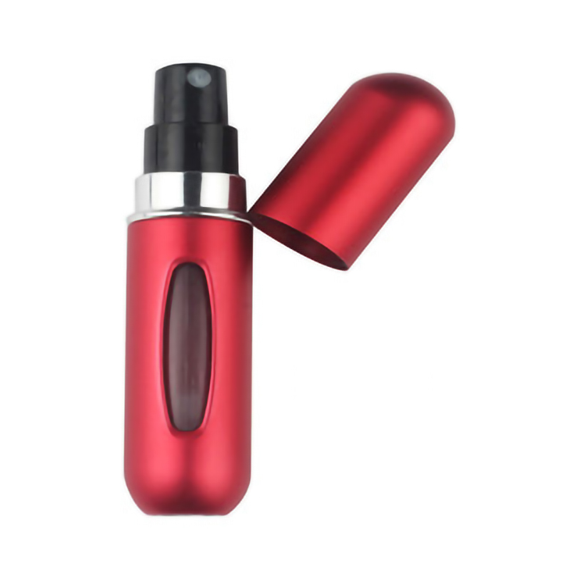 5ml Travel Accessories organizer Mini Refillable Perfume Bottle Canned Air Spray Bottom Pump Perfume Atomization for Travel need: red