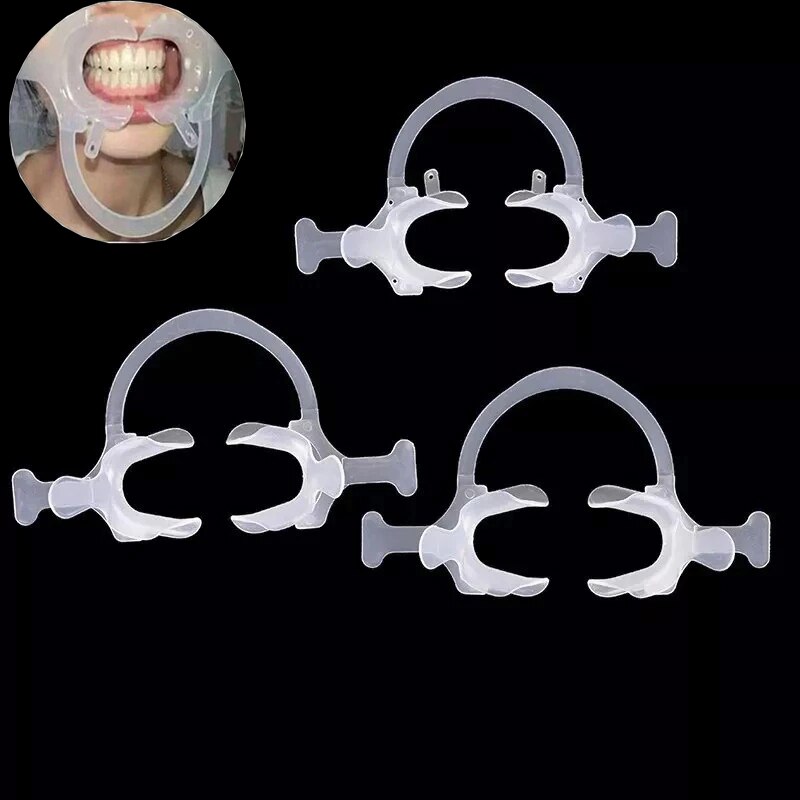 Mond Opener Expander Dental Intraoral Cheek Lip Retractor Orthodontische C Type Met Handvat Autoclaaf Tandheelkunde Materiaal 3/5 Pcs