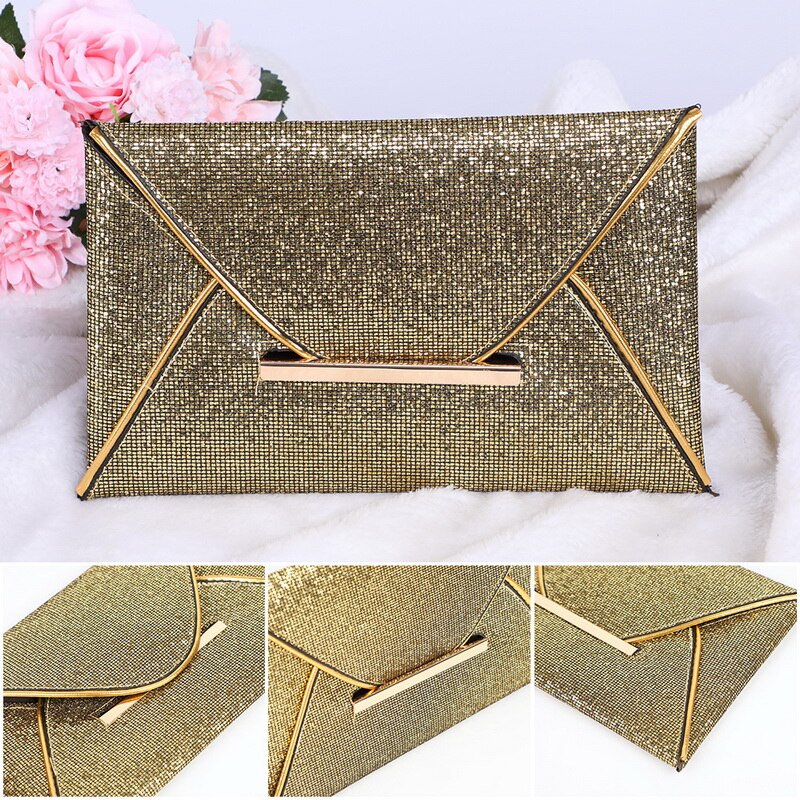 Women Evening Bag Party Envelope Clutch Handbag Glitter Sequins Sparkling Banquet Glitter Bag Ladies Girls Wedding Clutches