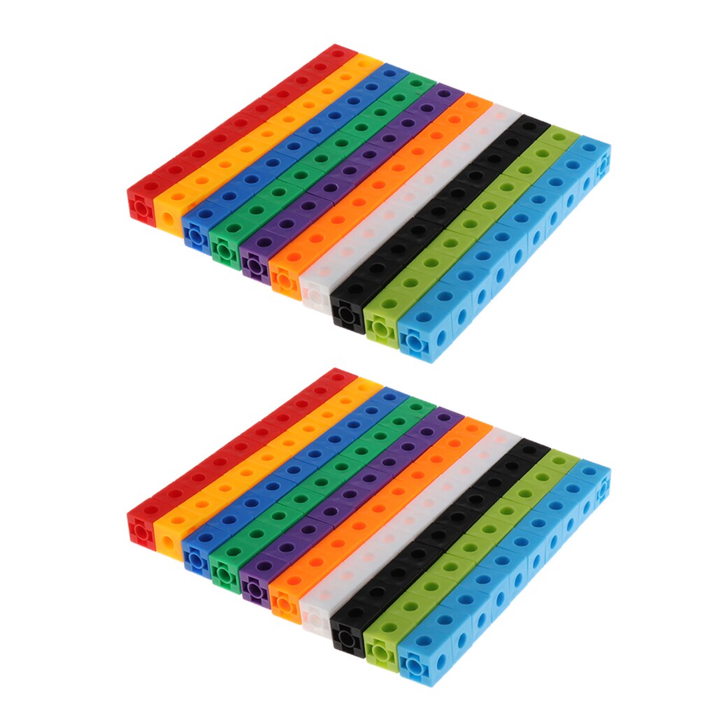 2 Packs 100x Early Education Cubes Linking Connecting Blocks Puzzles For Kids Fine Motor Skills Training
