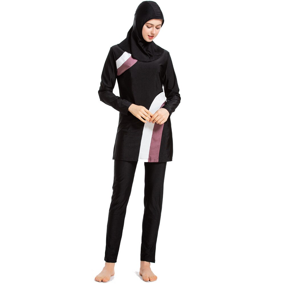 YONGSEN 2022 Women Burkinis Islam 2 Piece Islamic swimsuit Modest Muslim Swimwear Full Cover Short Sleeve Hijab Beachwear Print