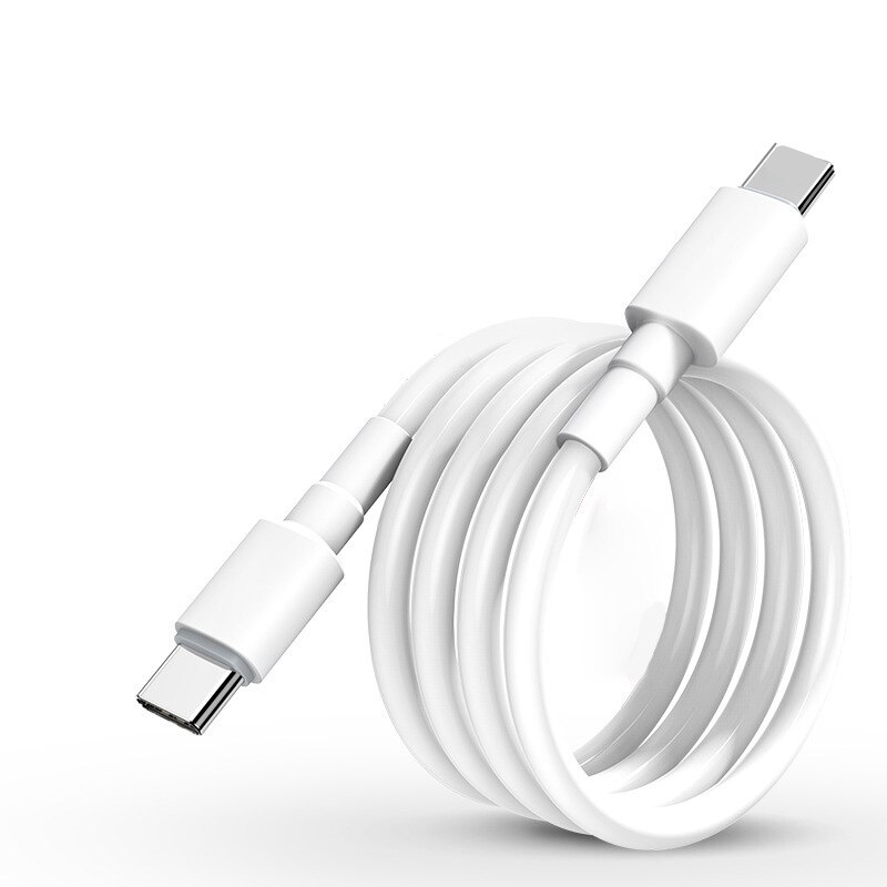 Câble tressé en Nylon USB type-c vers usb-c, 2M/1M, pour recharge rapide, compatible avec Samsung Galaxy Note 20 Ultra 5G 10 9 S20 S10: WHITE / 1m