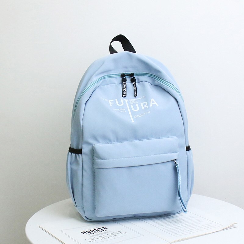 Grote capaciteit schoolrugzak schoudertas schooltas voor tienermeisjes jongens nylon rugzak dames heren rugzak mochila: Blauw