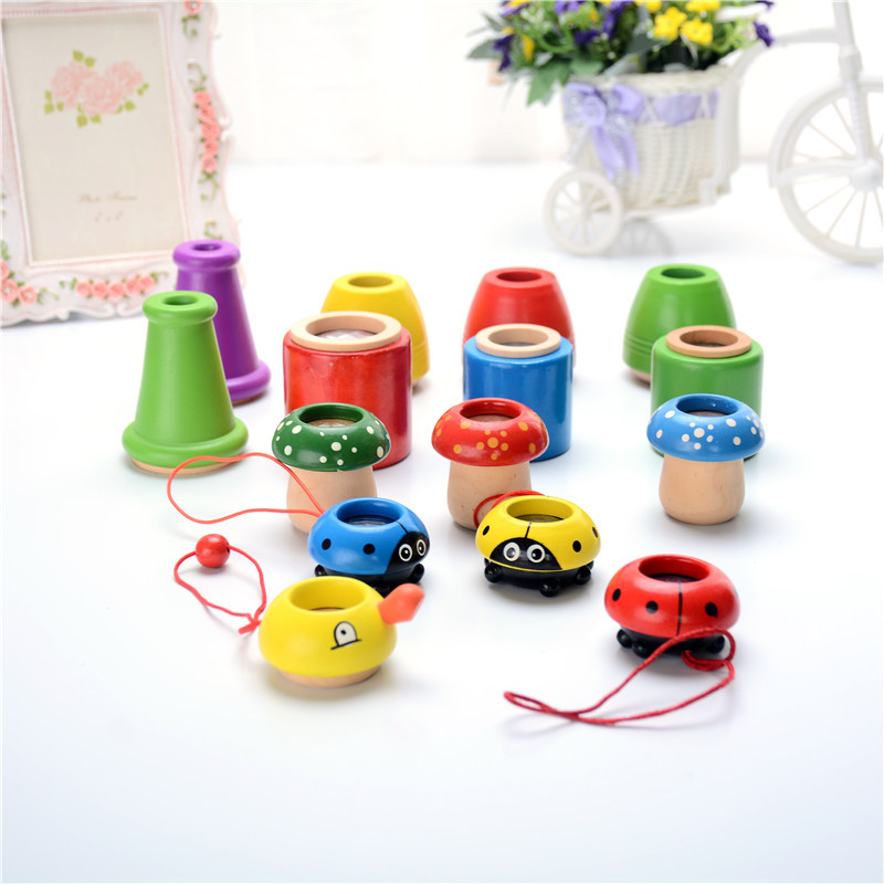 Houten Multi Randen Caleidoscoop Cartoon Bee Eye Effect Prisma Interessante Educatief Speelgoed Voor Kinderen Leren Verjaardagscadeautjes