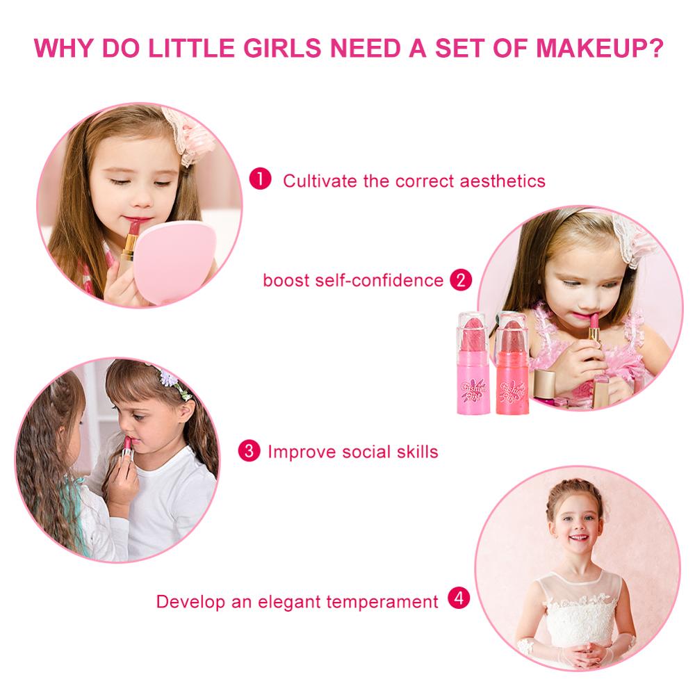 Girls Makeup Toy Safe Kids Cosmetics Make up Set Washable Beauty Makeup Box Baby Toys for Girls Birthday Pretend Play